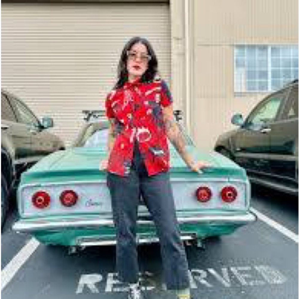 Nooworks Red Graphic Button Down Shirt S - Picture 2 of 11